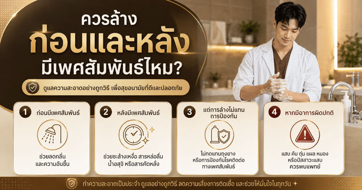 ควรล้างก่อนและหลังมีเพศสัมพันธ์ไหม