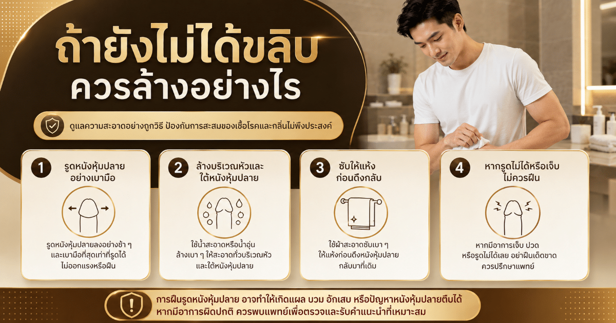 ถ้ายังไม่ได้ขลิบ ควรล้างอย่างไร