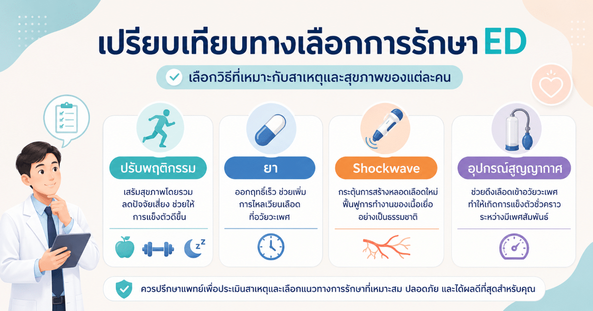 เปรียบเทียบทางเลือกการรักษา ED