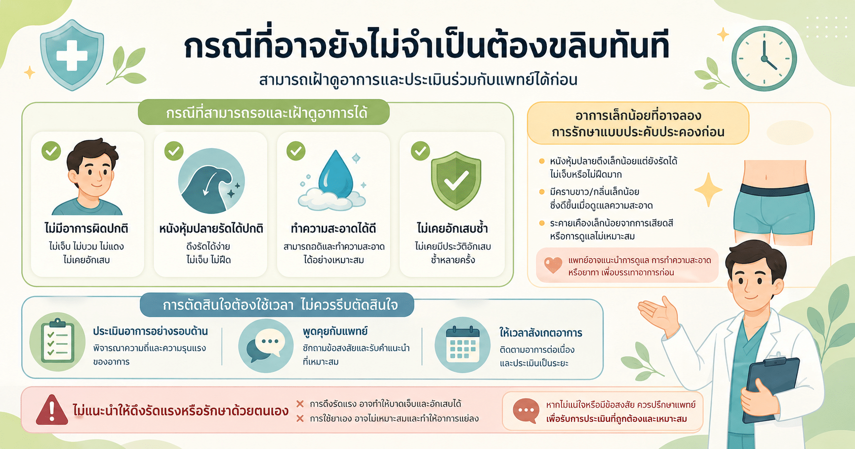 กรณีที่อาจยังไม่จำเป็นต้องขลิบทันที