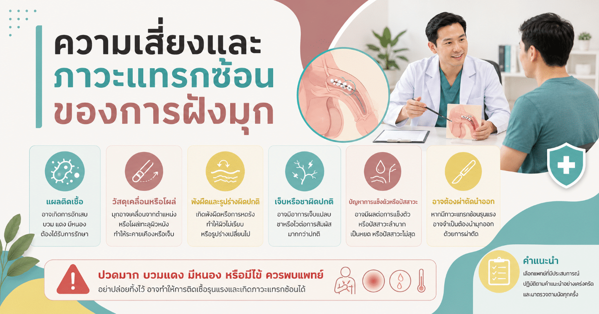 ความเสี่ยงและภาวะแทรกซ้อนของการฝังมุก