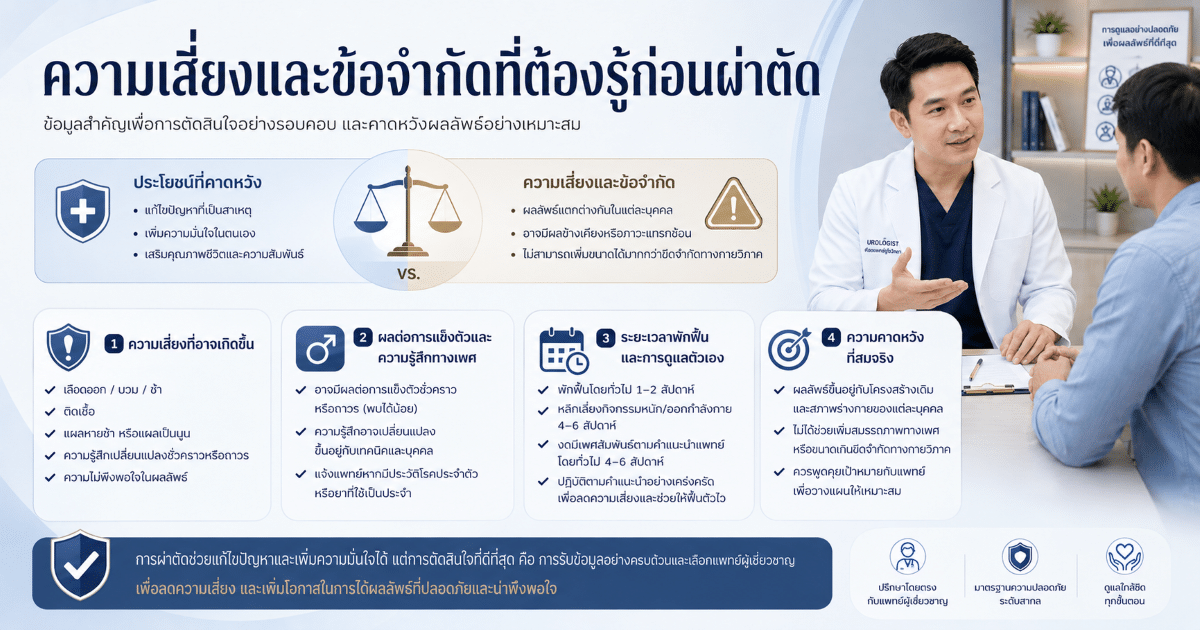 ความเสี่ยงและข้อจำกัดที่ต้องรู้ก่อนผ่าตัด