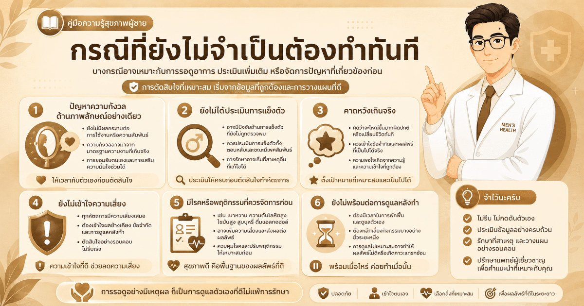 กรณีที่ยังไม่จำเป็นต้องทำทันที