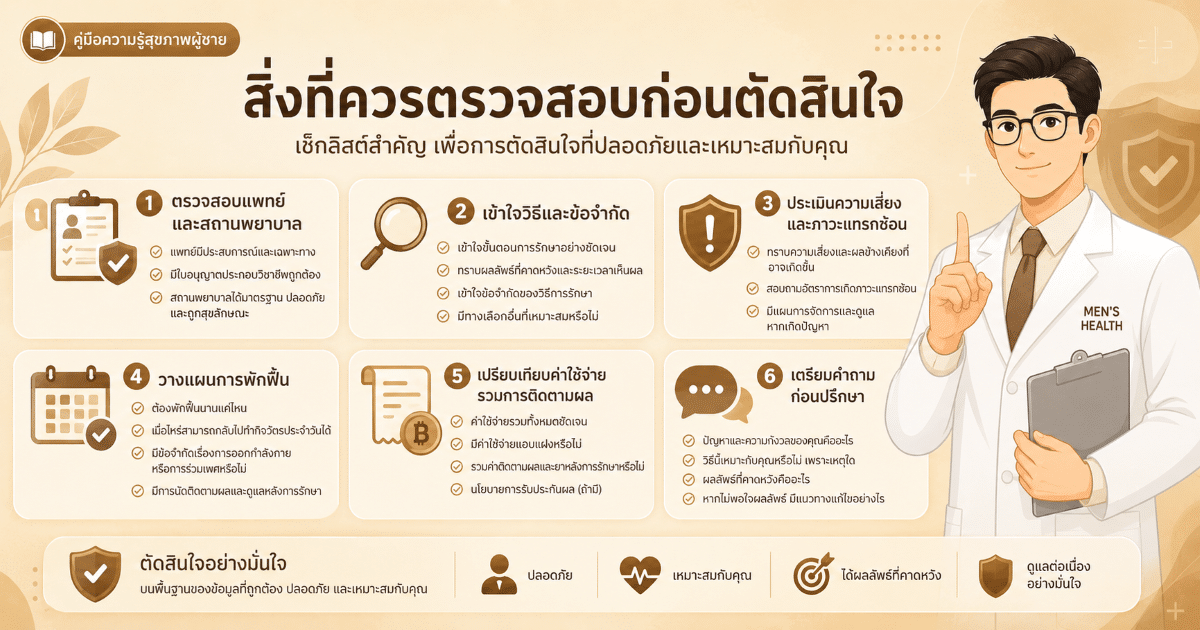 สิ่งที่ควรตรวจสอบก่อนตัดสินใจ