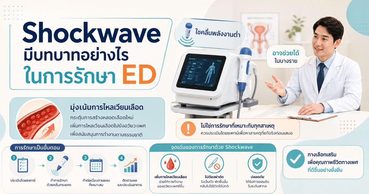 Shockwave มีบทบาทอย่างไรในการรักษา ED