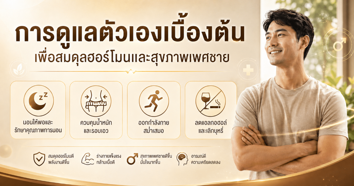 การดูแลตัวเองเบื้องต้นเพื่อสมดุลฮอร์โมนและสุขภาพเพศชาย