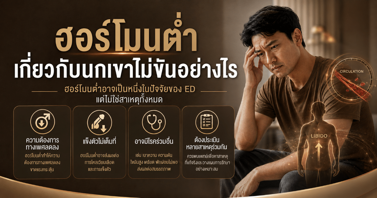 ฮอร์โมนต่ำเกี่ยวกับนกเขาไม่ขันอย่างไร