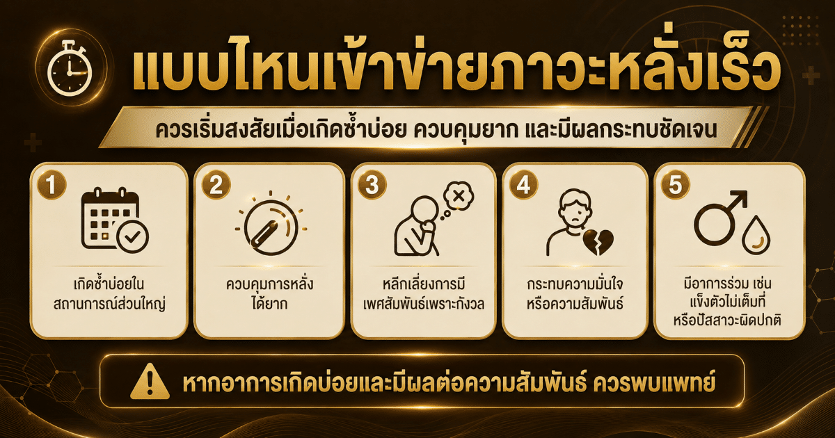 แบบไหนเข้าข่ายภาวะหลั่งเร็ว