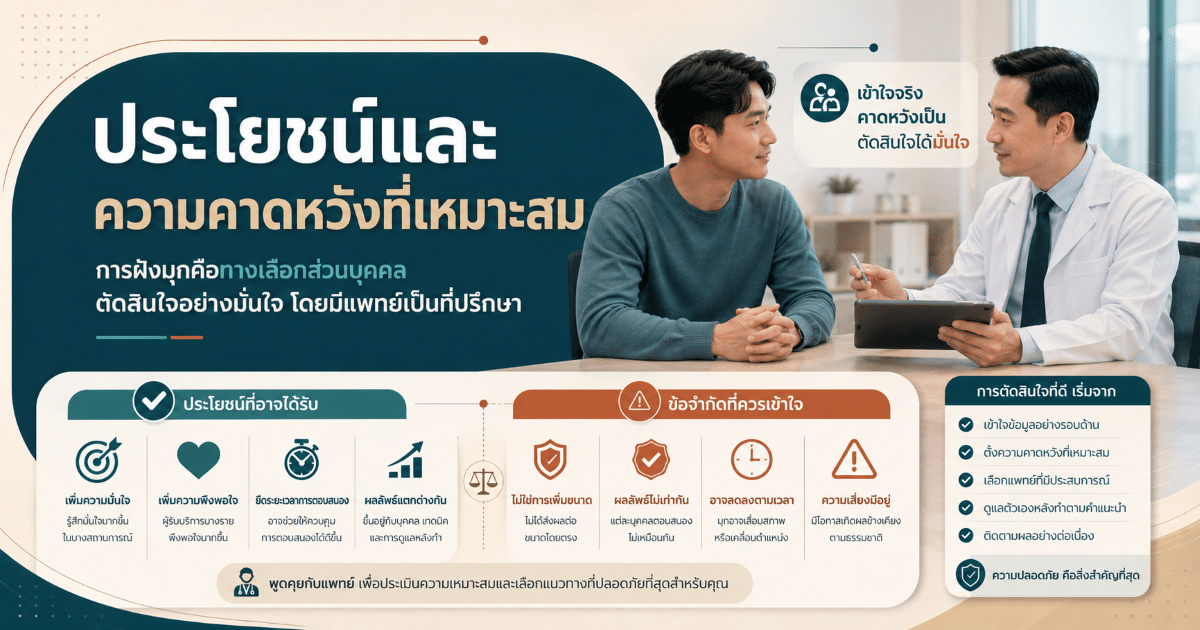 ประโยชน์และความคาดหวังที่เหมาะสม