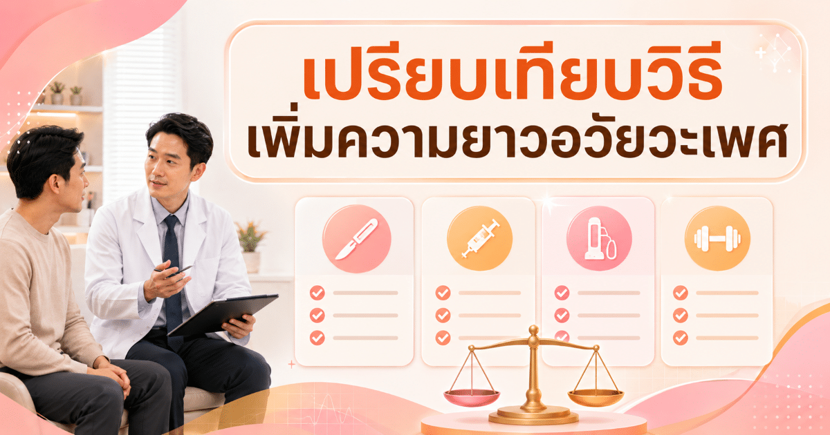 เปรียบเทียบวิธีเพิ่มความยาวอวัยวะเพศ