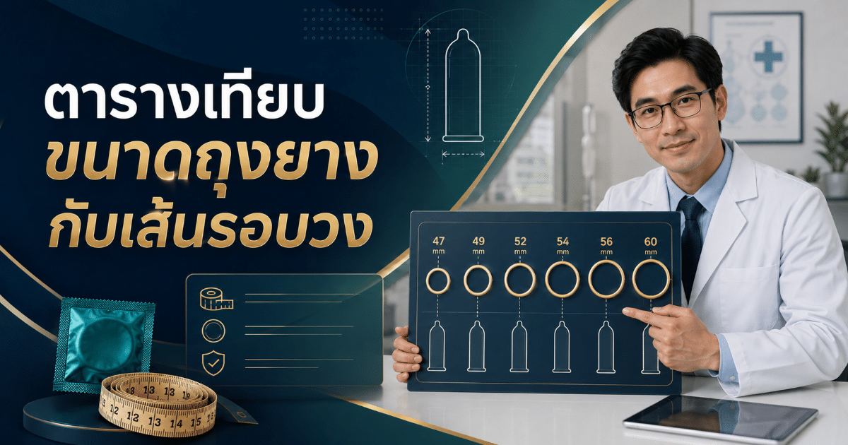 ตารางเทียบขนาดถุงยางกับเส้นรอบวง