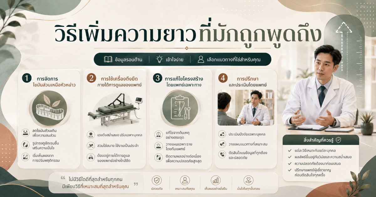 วิธีเพิ่มความยาวที่มักถูกพูดถึง