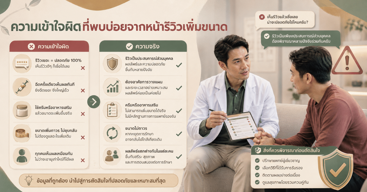 ความเข้าใจผิดที่พบบ่อยจากหน้ารีวิวเพิ่มขนาด