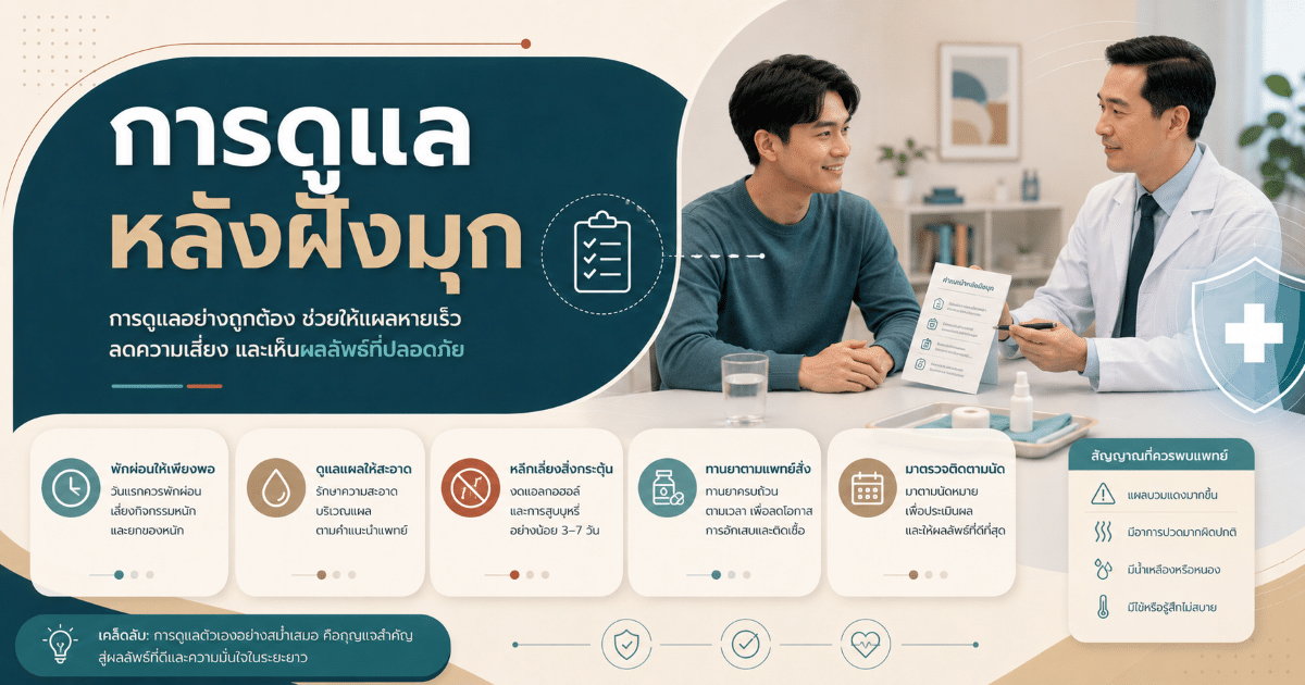 การดูแลหลังฝังมุก