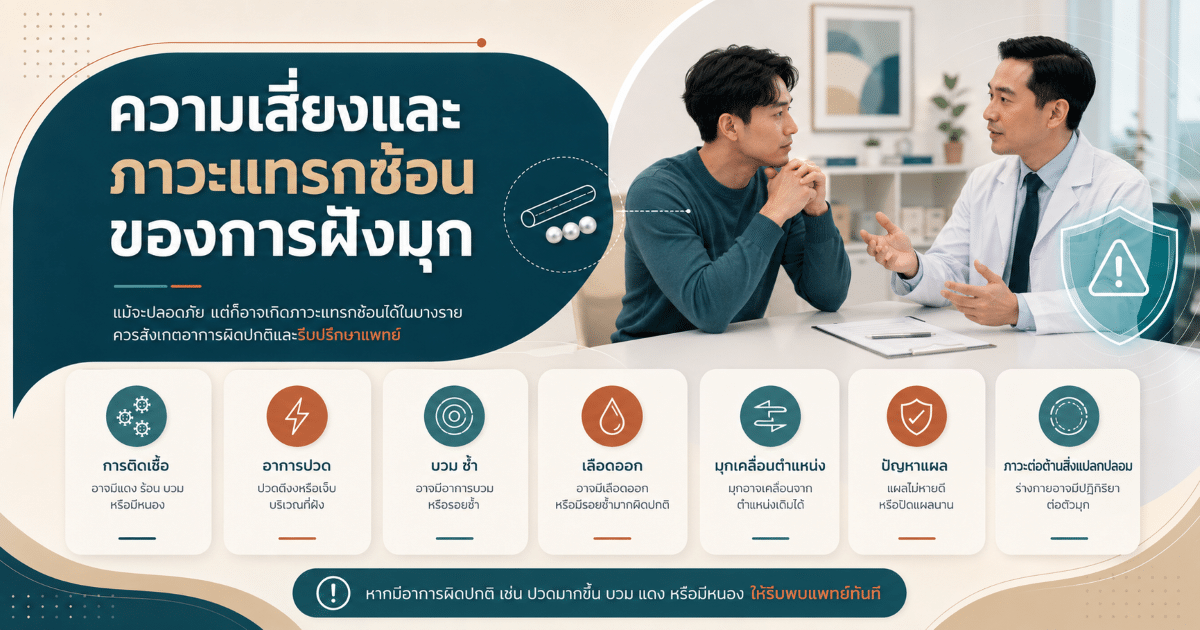 ความเสี่ยงและภาวะแทรกซ้อนของการฝังมุก