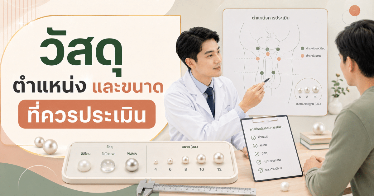 วัสดุ ตำแหน่ง และขนาดที่ควรประเมิน