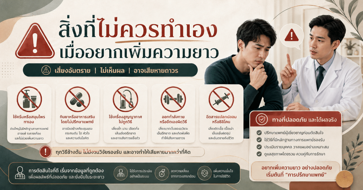 สิ่งที่ไม่ควรทำเองเมื่ออยากเพิ่มความยาว