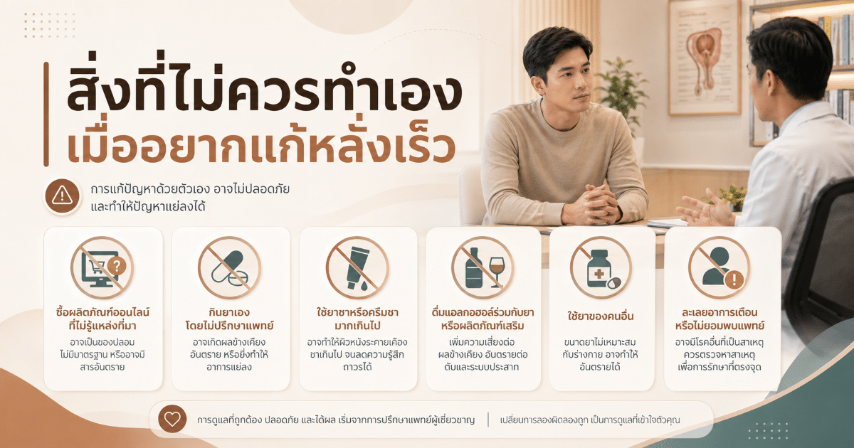สิ่งที่ไม่ควรทำเองเมื่ออยากแก้หลั่งเร็ว