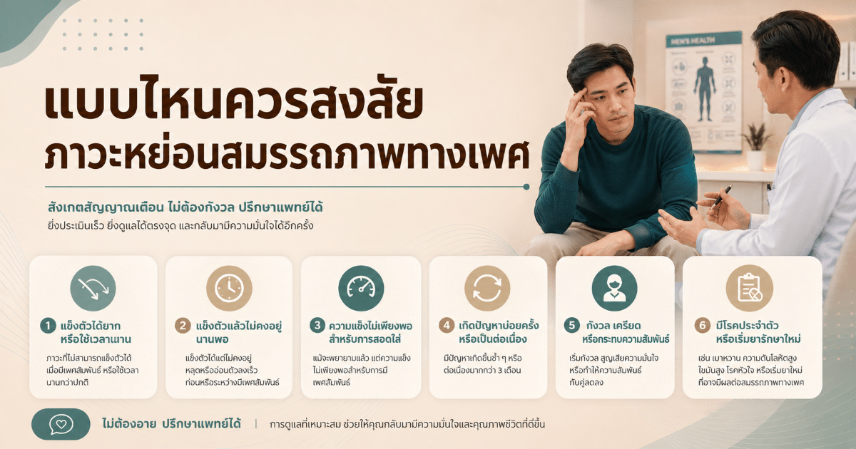แบบไหนควรสงสัยภาวะหย่อนสมรรถภาพทางเพศ