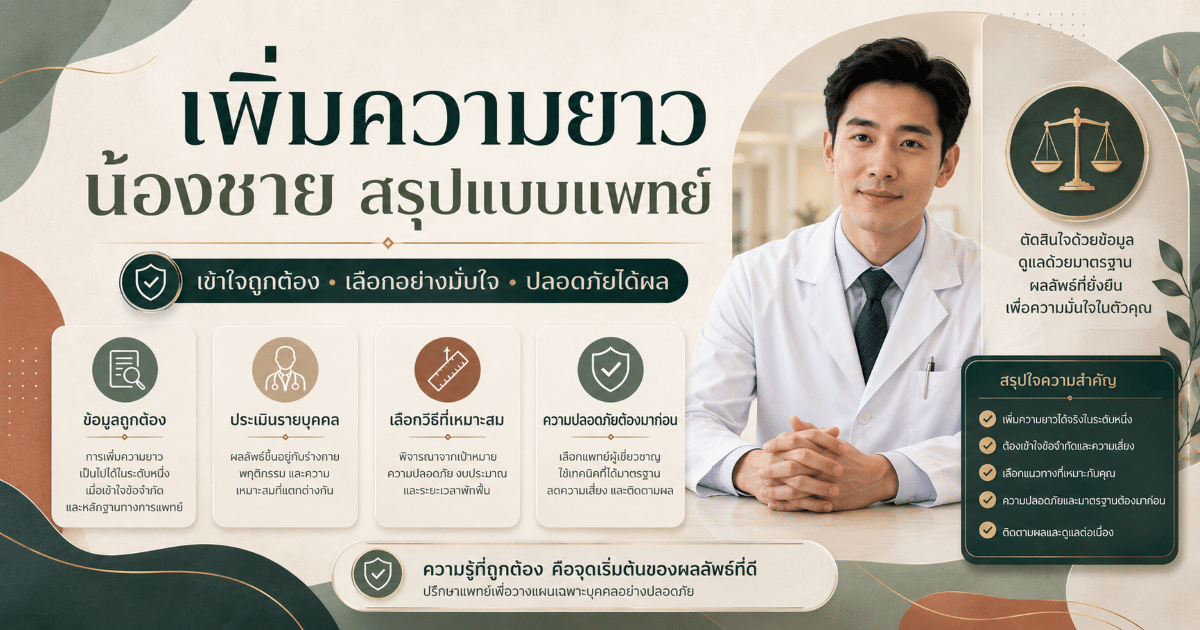 เพิ่มความยาวน้องชาย สรุปแบบแพทย์