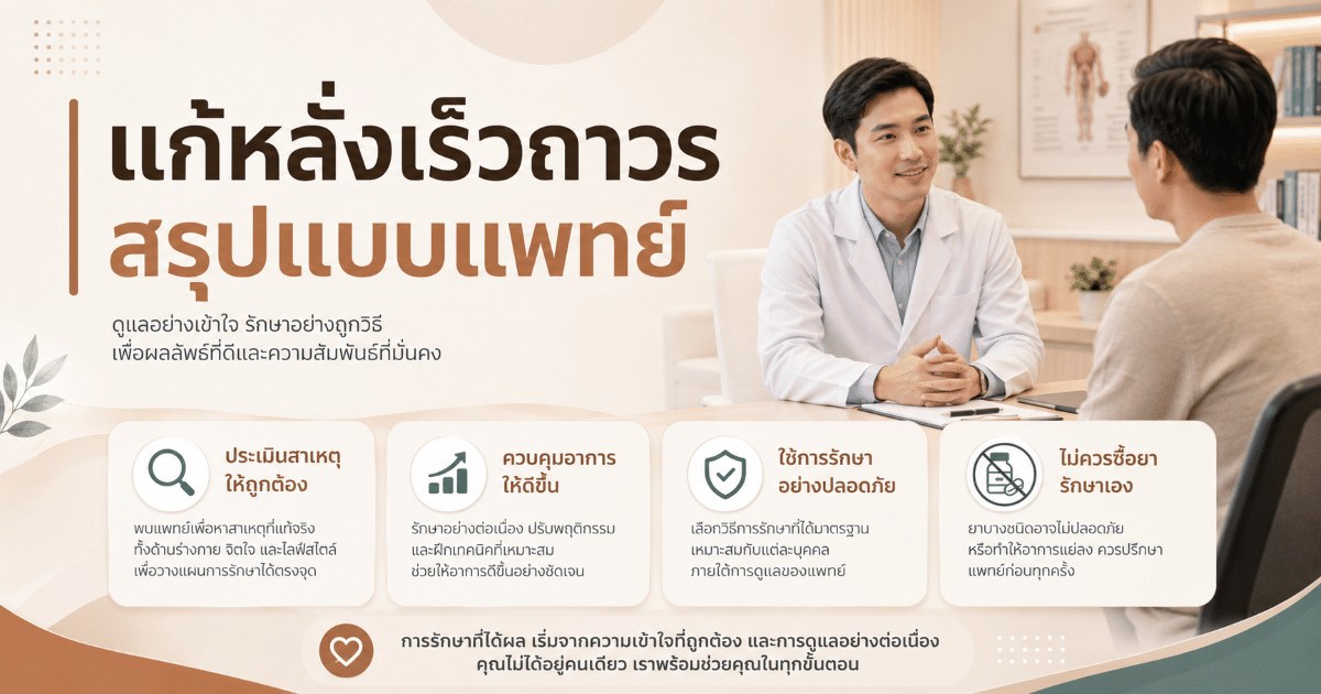 แก้หลั่งเร็วถาวร สรุปแบบแพทย์