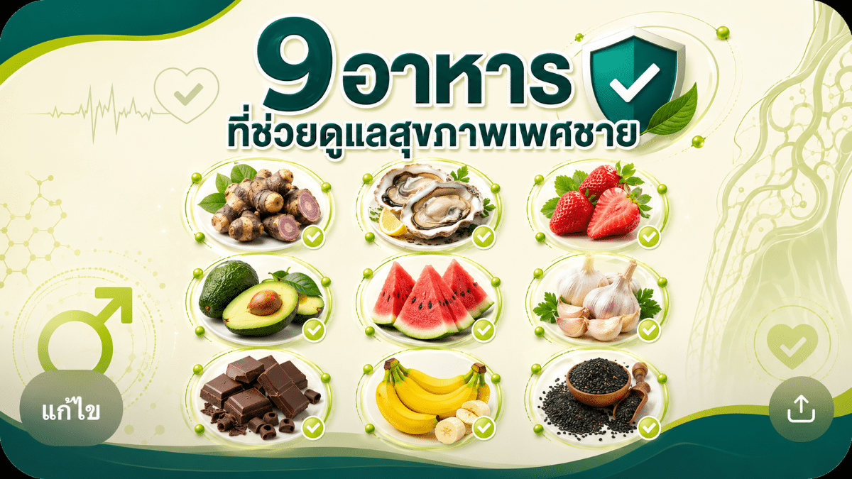 9 อาหารที่ช่วยดูแลสุขภาพเพศชาย