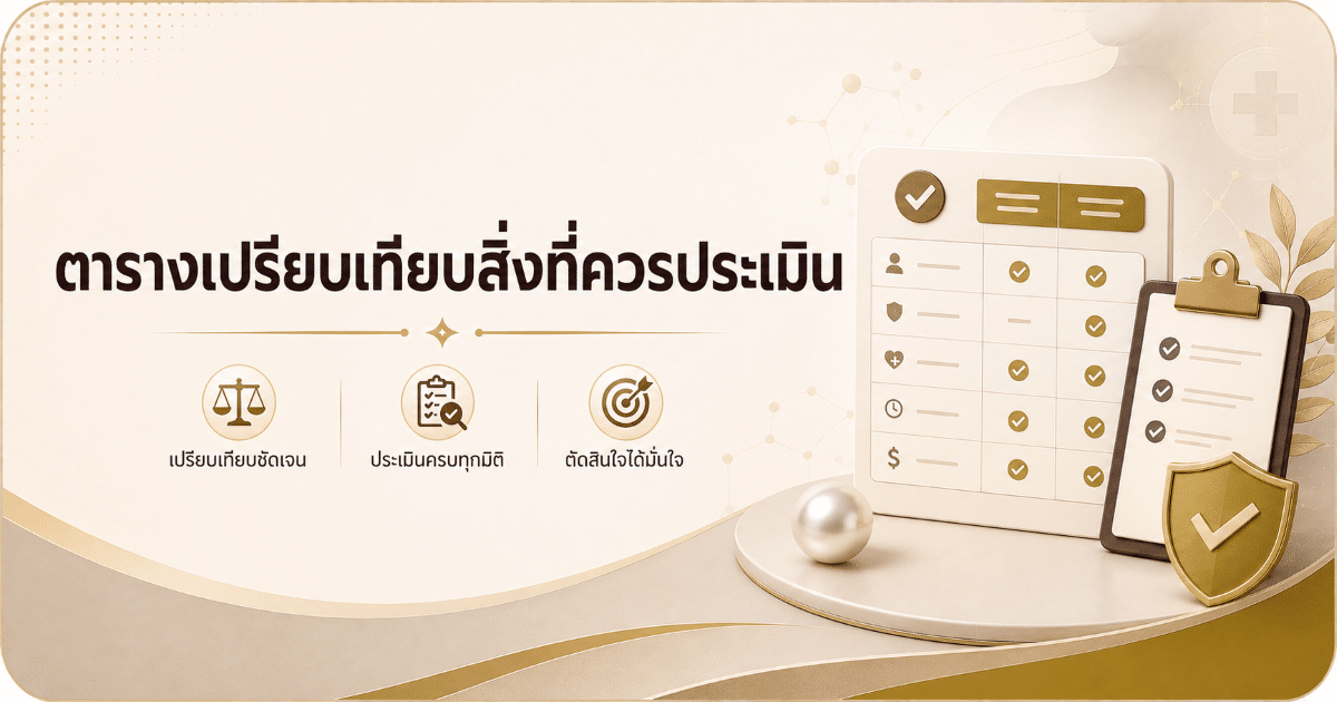 ตารางเปรียบเทียบสิ่งที่ควรประเมิน