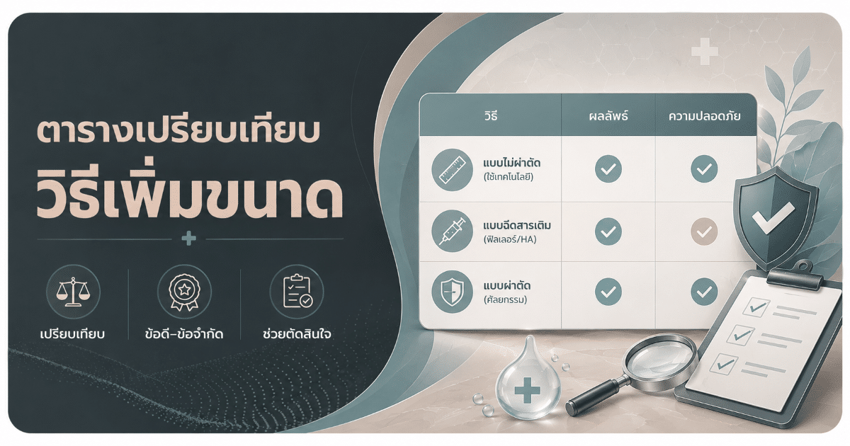 ตารางเปรียบเทียบวิธีเพิ่มขนาด