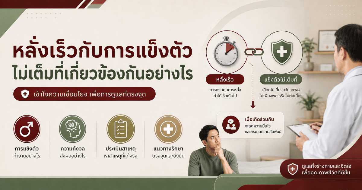 หลั่งเร็วกับการแข็งตัวไม่เต็มที่เกี่ยวข้องกันอย่างไร