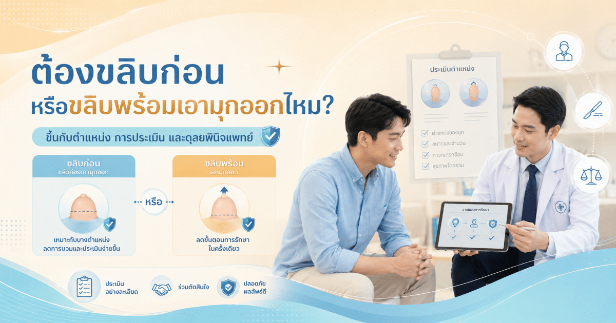 ต้องขลิบก่อนหรือขลิบพร้อมเอามุกออกไหม?