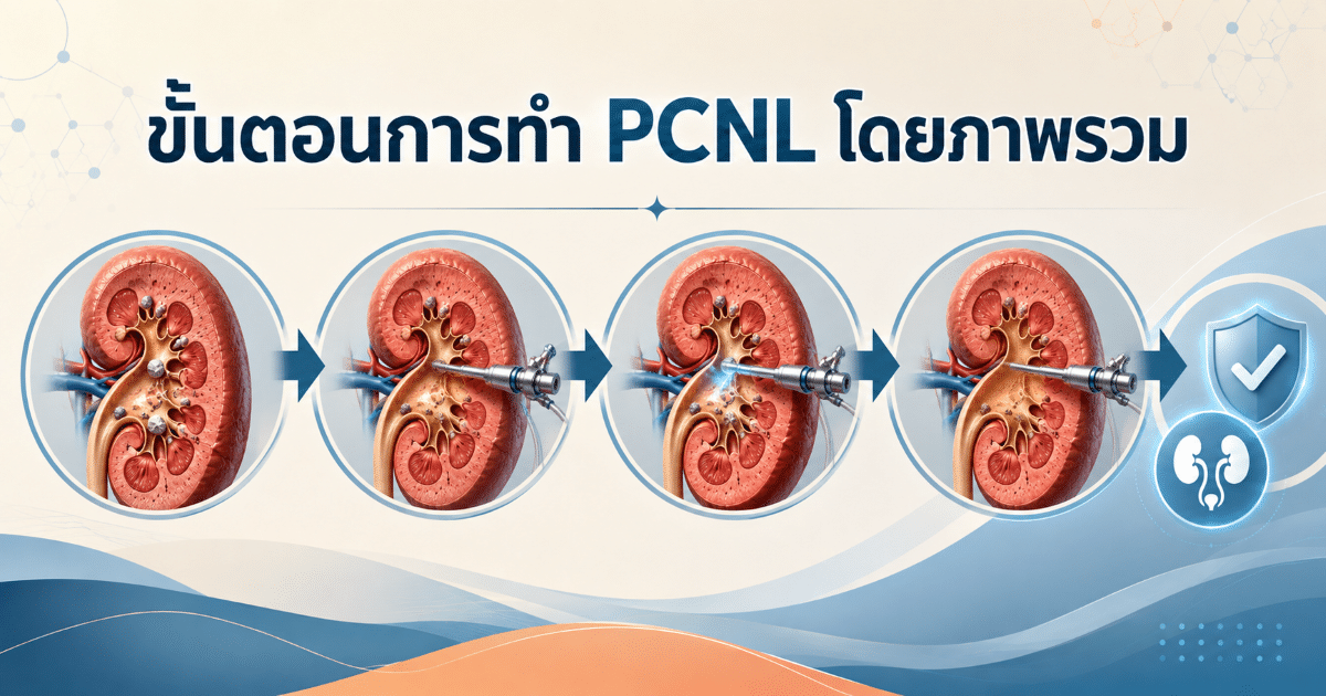 ขั้นตอนการทำ PCNL โดยภาพรวม