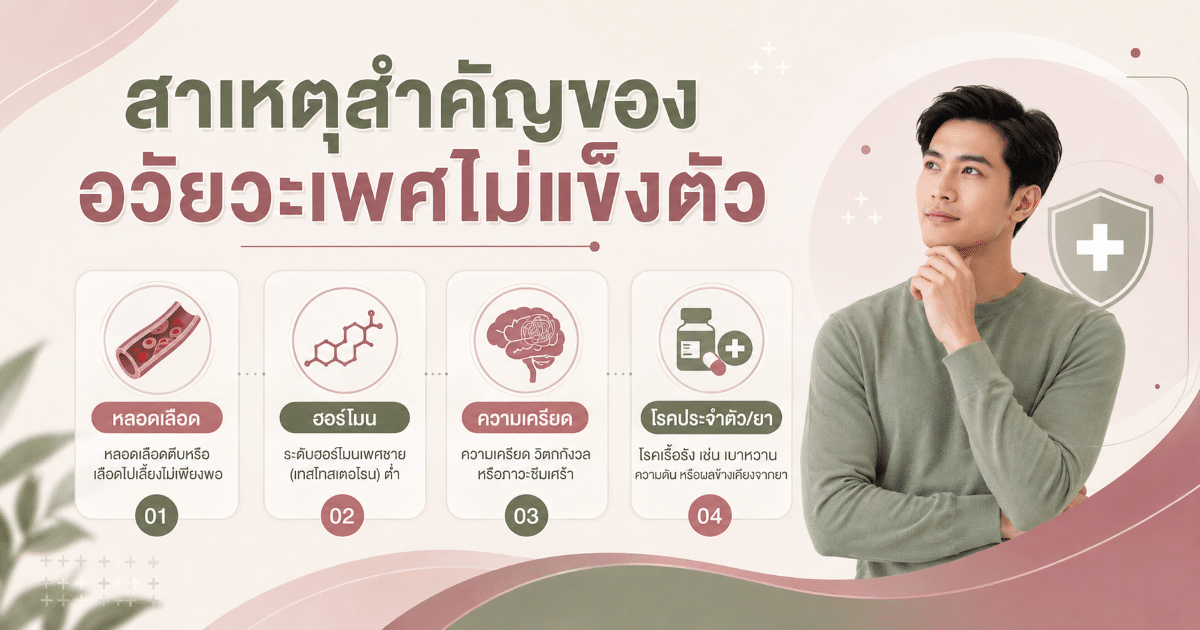 สาเหตุสำคัญของอวัยวะเพศไม่แข็งตัว