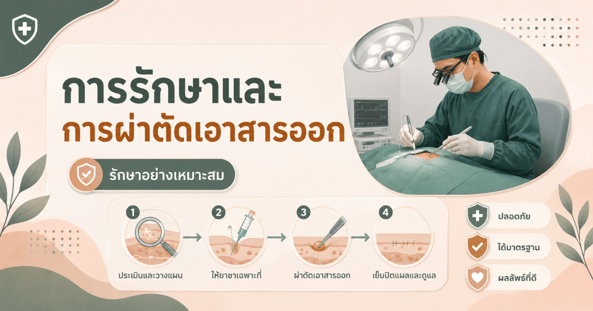 การรักษาและการผ่าตัดเอาสารออก