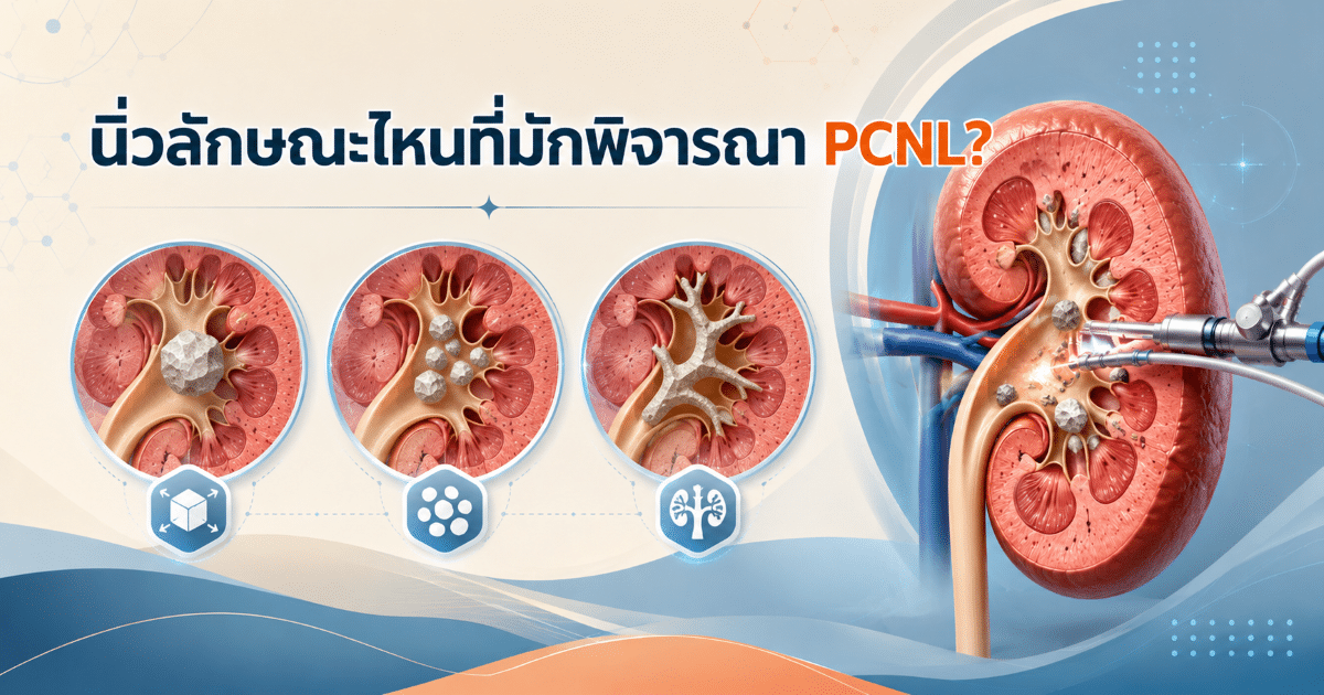 นิ่วลักษณะไหนที่มักพิจารณา PCNL?