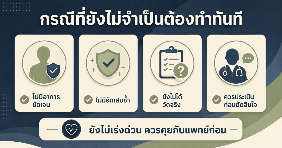 กรณีที่ยังไม่จำเป็นต้องทำทันที