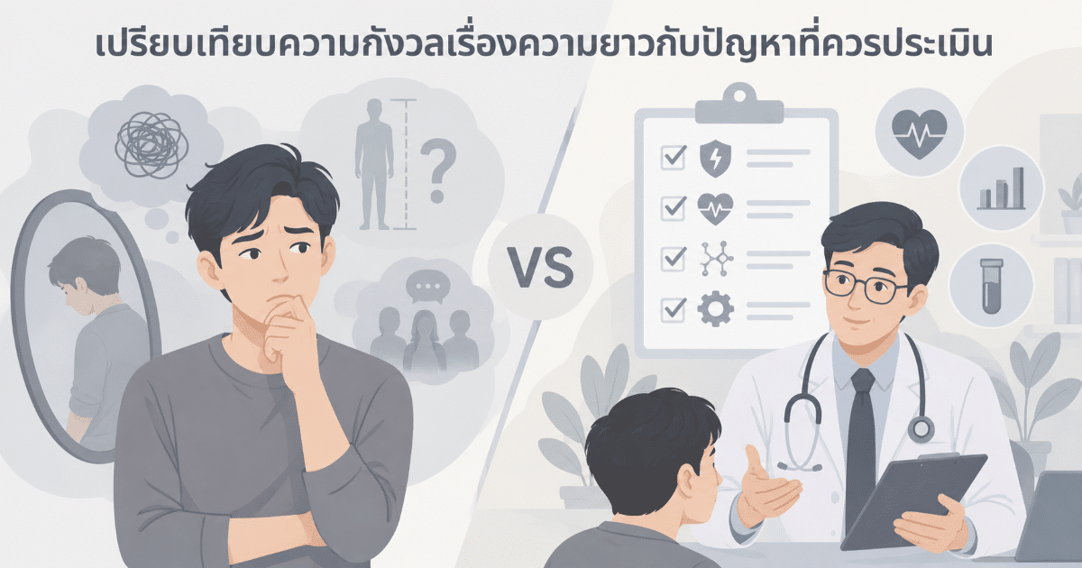 เปรียบเทียบความกังวลเรื่องความยาวกับปัญหาที่ควรประเมิน