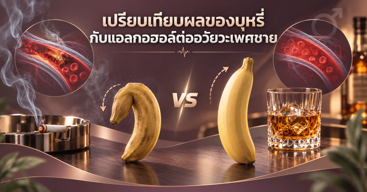 เปรียบเทียบผลของบุหรี่กับแอลกอฮอล์ต่ออวัยวะเพศชาย
