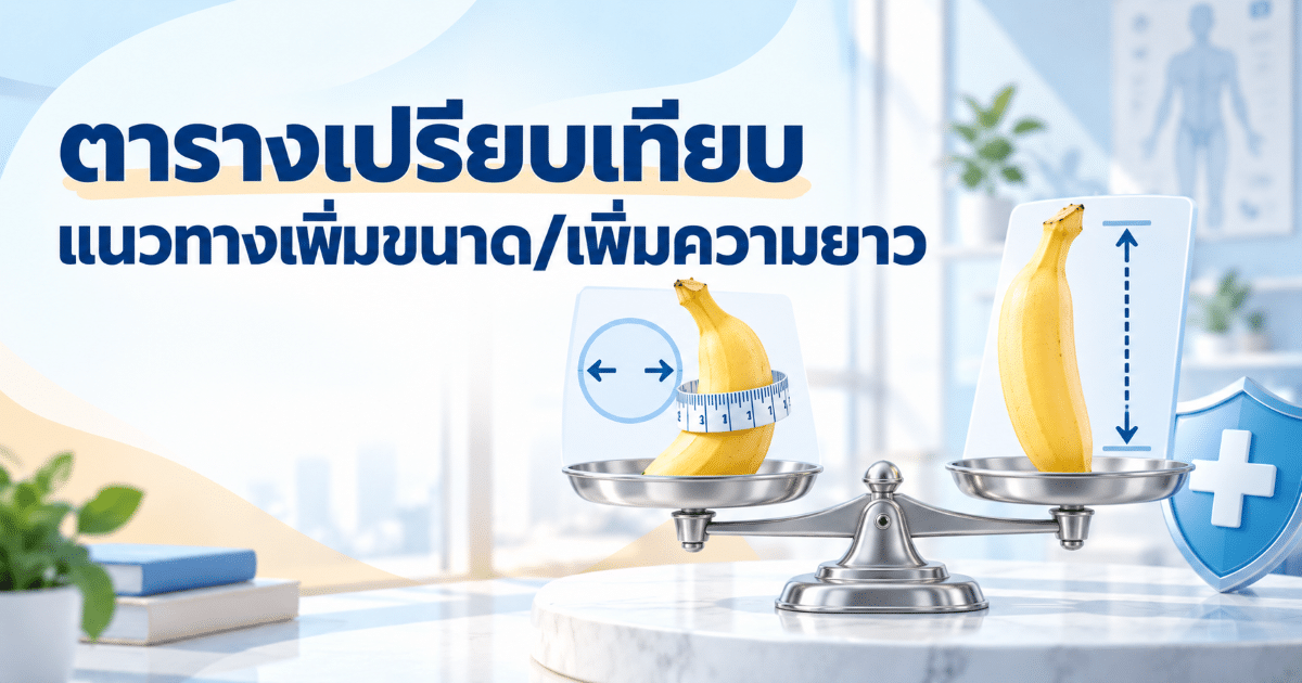 ตารางเปรียบเทียบแนวทางเพิ่มขนาด/เพิ่มความยาว
