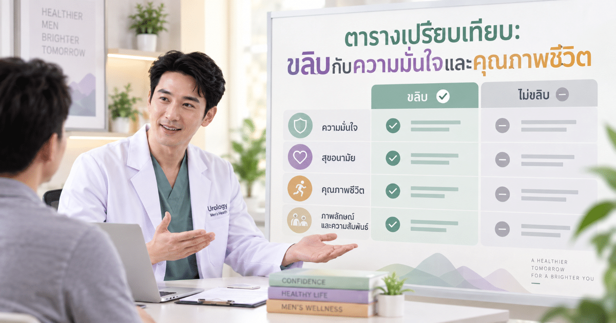 ตารางเปรียบเทียบ: ขลิบกับความมั่นใจและคุณภาพชีวิต
