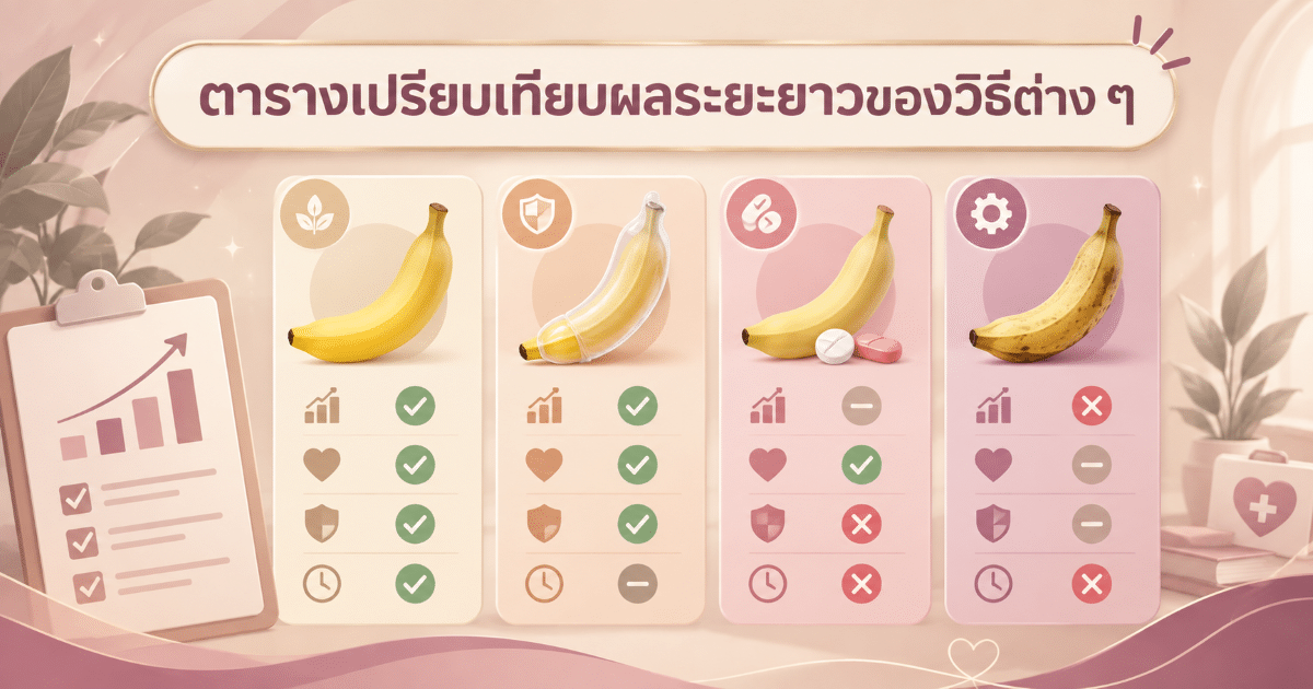 ตารางเปรียบเทียบผลระยะยาวของวิธีต่าง ๆ
