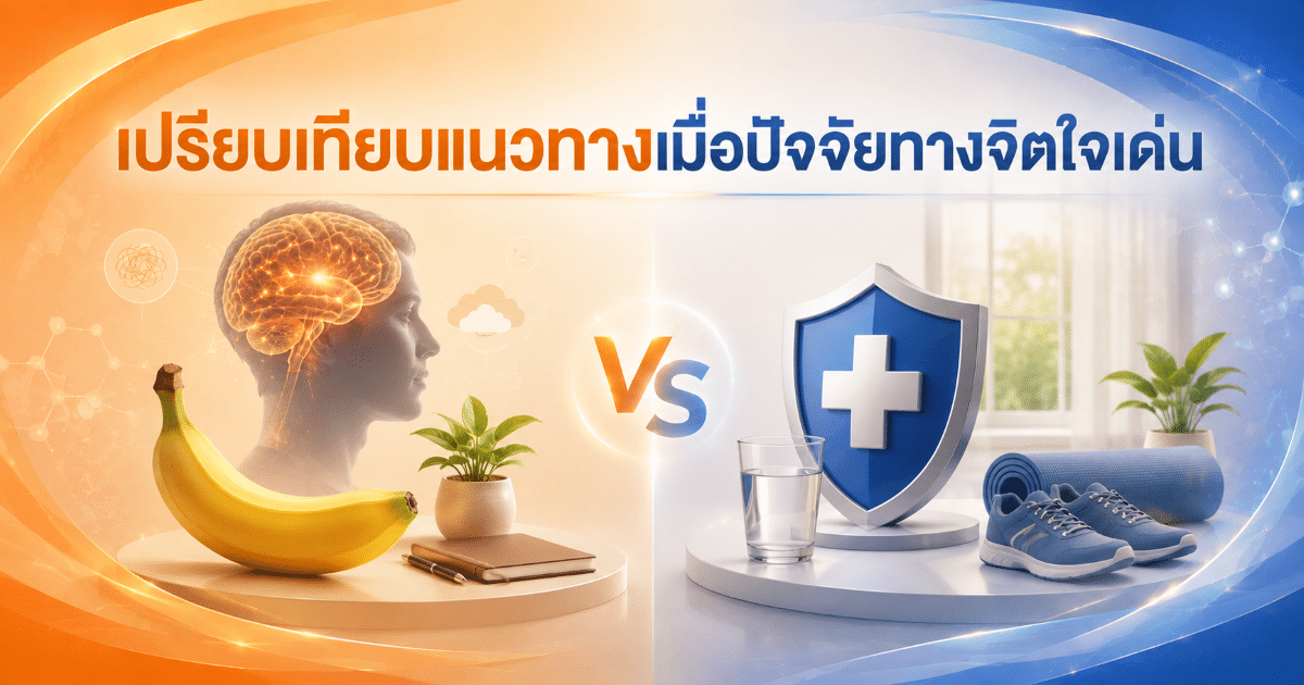 เปรียบเทียบแนวทางเมื่อปัจจัยทางจิตใจเด่น