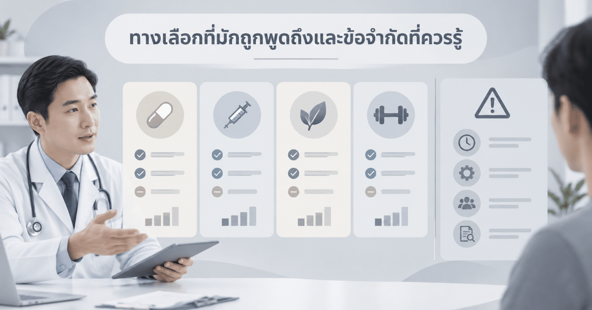 ทางเลือกที่มักถูกพูดถึงและข้อจำกัดที่ควรรู้