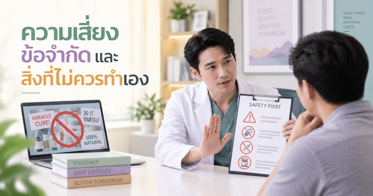 ความเสี่ยง ข้อจำกัด และสิ่งที่ไม่ควรทำเอง