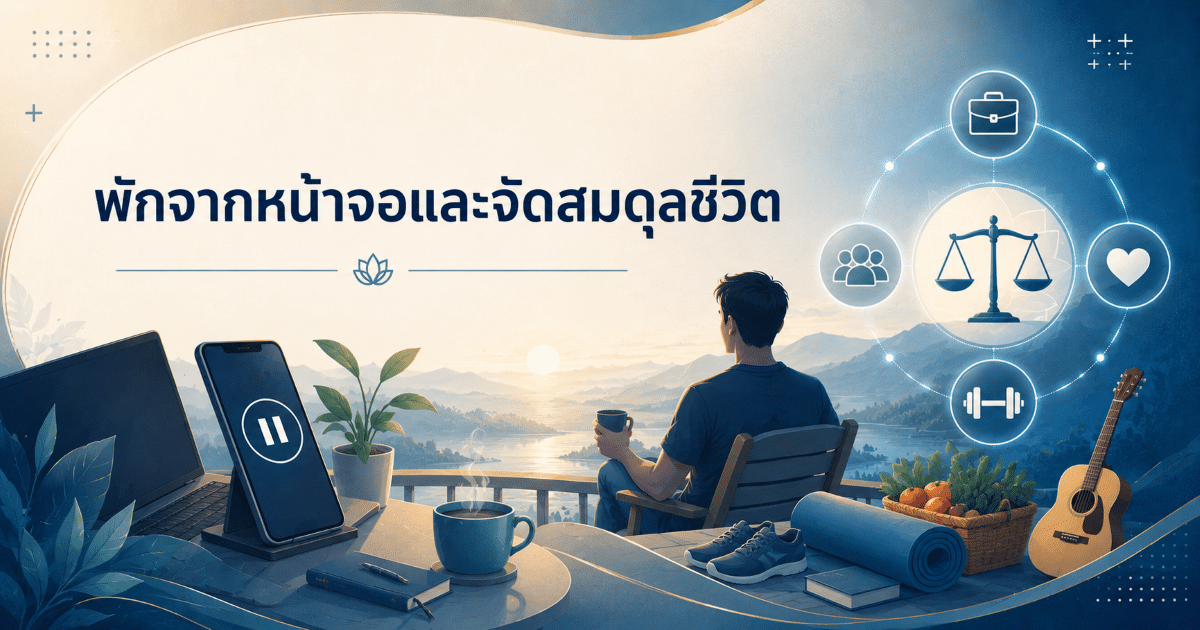 พักจากหน้าจอและจัดสมดุลชีวิต