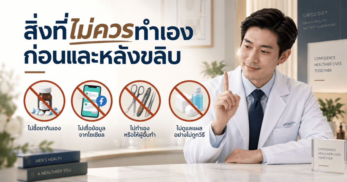 สิ่งที่ไม่ควรทำเองก่อนและหลังขลิบ