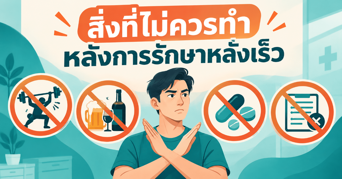 สิ่งที่ไม่ควรทำหลังการรักษาหลั่งเร็ว