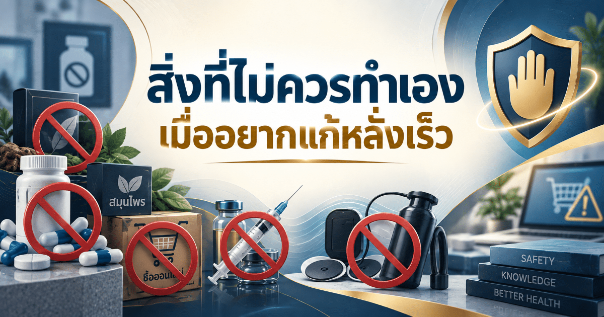 สิ่งที่ไม่ควรทำเองเมื่ออยากแก้หลั่งเร็ว