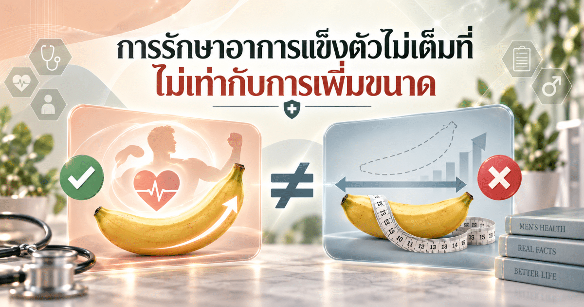 การรักษาอาการแข็งตัวไม่เต็มที่ ไม่เท่ากับการเพิ่มขนาด