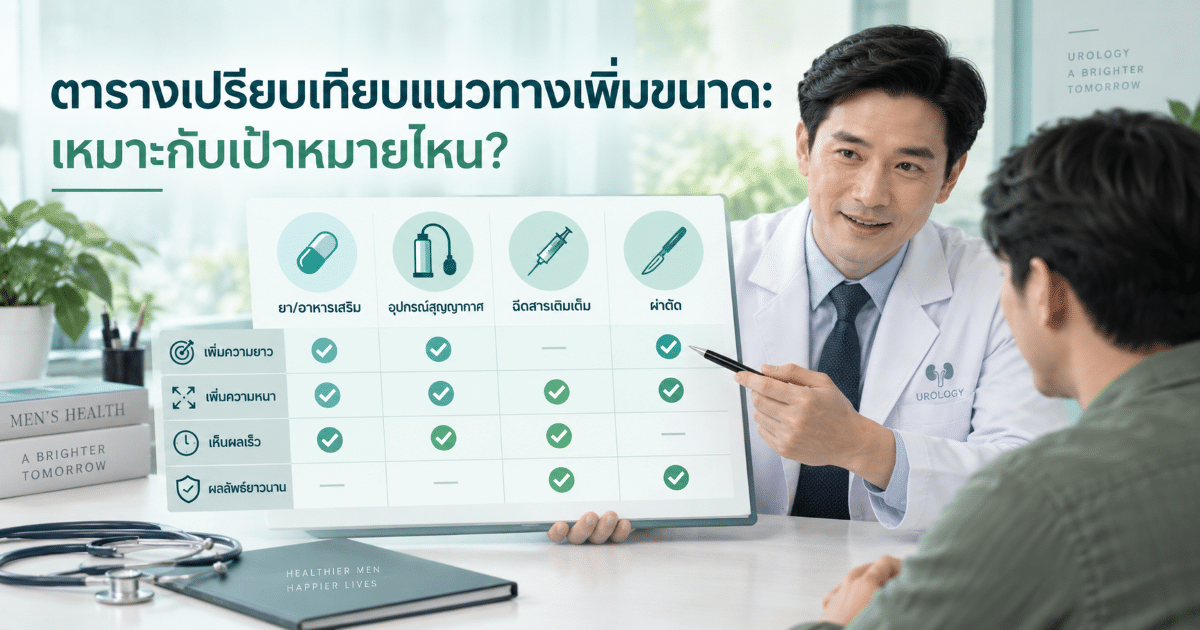 ตารางเปรียบเทียบแนวทางเพิ่มขนาด: เหมาะกับเป้าหมายไหน?