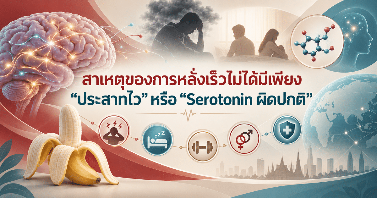 สาเหตุของการหลั่งเร็วไม่ได้มีเพียง “ประสาทไว” หรือ “Serotonin ผิดปกติ”